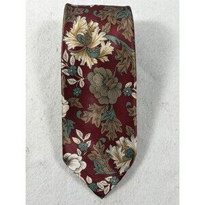 Adolfo Mens Paisley Silk Tie Purple Floral Paisley Vintage Luxury Mens Necktie